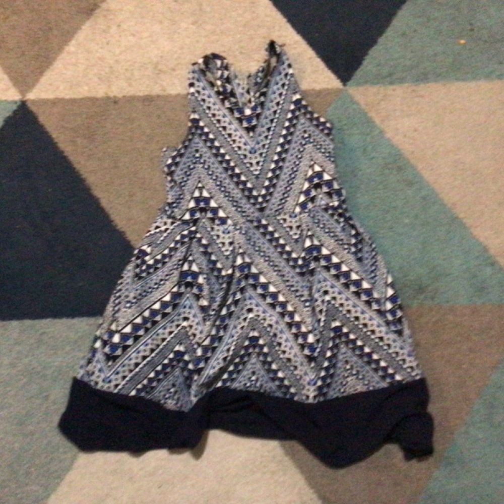 Blue Triangular Pattern Dress - Picture 2 of 5